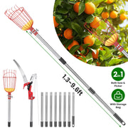 Extendable Pole Saw & Fruit Picker with 65Mn Steel Blade