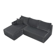 96" L-Shaped Sectional Sofa with Chaise in Plush Corduroy