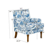 Floral Upholstered Accent Chair with Nailhead Trim
