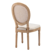 French Style Solid Wood Dining Chairs Set of 2, Elegant Oval Back Kitchen Side Chairs for Dining Room & Living Room