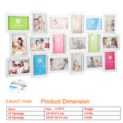 12/18 Pictures Frames Collage for Photos in 4" x 6" Glass Protection Display Wall Mounting Gallery Home Decor Kit