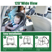 1080P Dual Baby Car Monitor – 120° Wide View, Night Vision, HD Split Screen