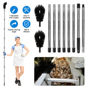 11.5FT Gutter Cleaning Brush With Telescoping Handle Rain Gutter Cleaner Extendable Gutter Cleaning Tool From The Ground with 2 Angled Brushes Anti-sl