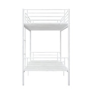 Twin Over Twin Metal Bunk Bed with Ladder and Guardrails