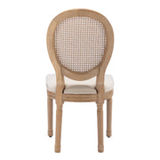 French Style Solid Wood Dining Chairs Set of 2, Elegant Oval Back Kitchen Side Chairs for Dining Room & Living Room
