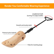 One Pair Boot Stretcher Adjustable Width Shoe Shaper Wooden Boot Widener Expander for Men Women