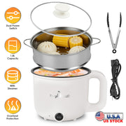 Electric Hot Pot with Steamer 1.8L Dual Power Ceramic Cooker