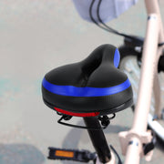 Bike Seat Water-Resistant Comfortable Bicycle Padded Saddle Wear Resistant Hollow Leather  Seat Cushion w/ Dual Springs Reflective Strip for Mountai