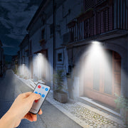 Solar Wall Light Outdoor 30 COB Beads PIR Motion Sensor Remote Control Wireless Lamps IP65 Waterproof Lighting For Garage Front Door Garden Pathway