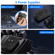 2 Pack Under Hood Ultrasonic Rodent Repeller Rodent Control Deterrent Chaser Blocker for Vehicle Indoor with Strobe Light 3 Power Supplies