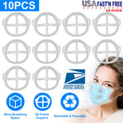 10Pcs 3D Mask Bracket Comfortable Breathing Mouth Mask Inner Support Frame Washable Reusable Mask Holder Stand