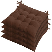 4Pcs Chair Cushion Pads Pillow 15.75x15.75x2.37in Soft Tie On Square Sitting Mats For Home Office Car Sitting Travel