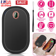 Rechargeable Hand Warmer Electric Hand Heater Portable Reusable Pocket Warmer Power Bank with Digital Display 2 Levels Double-sided Heating