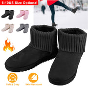 Women's Women's Snow Boots Suede Mid-Calf Boot Shoe Short Plush Warm Lining Shoes with  Anti-Slip Rubber Base Knitting Design