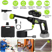 Cordless Pressure Washer Portable Electric Power Washer High Pressure Water Sprayer 435PSI Car Washer Cleaner with 6-in-1 Nozzle Foam Bottle Filter 15
