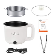 Electric Hot Pot with Steamer 1.8L Dual Power Ceramic Cooker