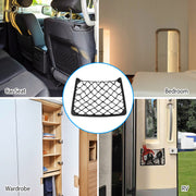 3Pcs Mesh Pockets Seat Side Back Wallet Phone Storage Net Bag Framed Stretch Car Bus Organizer Holder For Auto RV SUV Boat