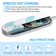 10W Qi Wireless Charger Watch Charger 2-in-1 Wirless Charging Pad for Apple Watch 4/3/2/1/ iPhone X/XS/8