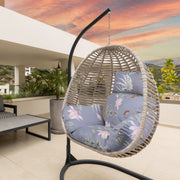 Egg Chair Cushion with Headrest - Thick Padded Swing Seat