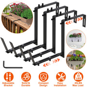 4Pcs Adjustable Planter Box Brackets Flower Box Holders Window Boxes Planters Hooks No Drill Railing Planter Mounts for Windowsills Garden Fences Balc