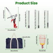 Extendable Pole Saw & Fruit Picker with 65Mn Steel Blade