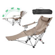 Reclining Camping Chair with Footrest – 4-Position Adjustable