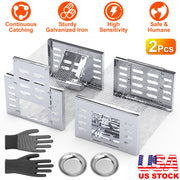 2Pcs Humane Rat Trap Catch and Release Live Mouse Cage Traps with Automatic Continuous Cycle Trapping for Chipmunk Rodent Mouse Small Animals
