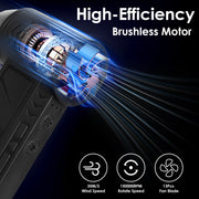 Compressed Air Duster with LED Light Up to 150000RPM Speed for PC Keyboard Cleaning High Speed Rechargeable Cordless Air Blower with 4 Speeds for Home