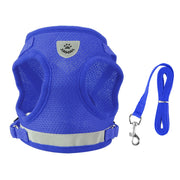 Pet Mesh Harness Dog Leash Set Reflective Chest Strap Adjustable Puppy Vest For Puppies Breeds Dogs Cats Walking Outdoor